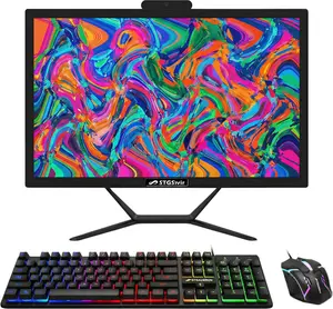 STGSivir All in One Desktop Computer, 21.5-inch FHD Display, Intel Core i5 up to 3.6GHz, 16G Memory, 512G SSD, WiFi 5, Bluetooth, RGB Keyboard & Mouse, Webcam, Windows 11 Home