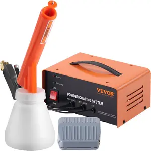 VEVOR Powder Coating System, 50KV Electrostatic Output Powder Coating Kit with Foot Switch, Spray Gun, Nozzles and Powder Cups, Powder Coating Equipment for Home DIY and Commercial Production
