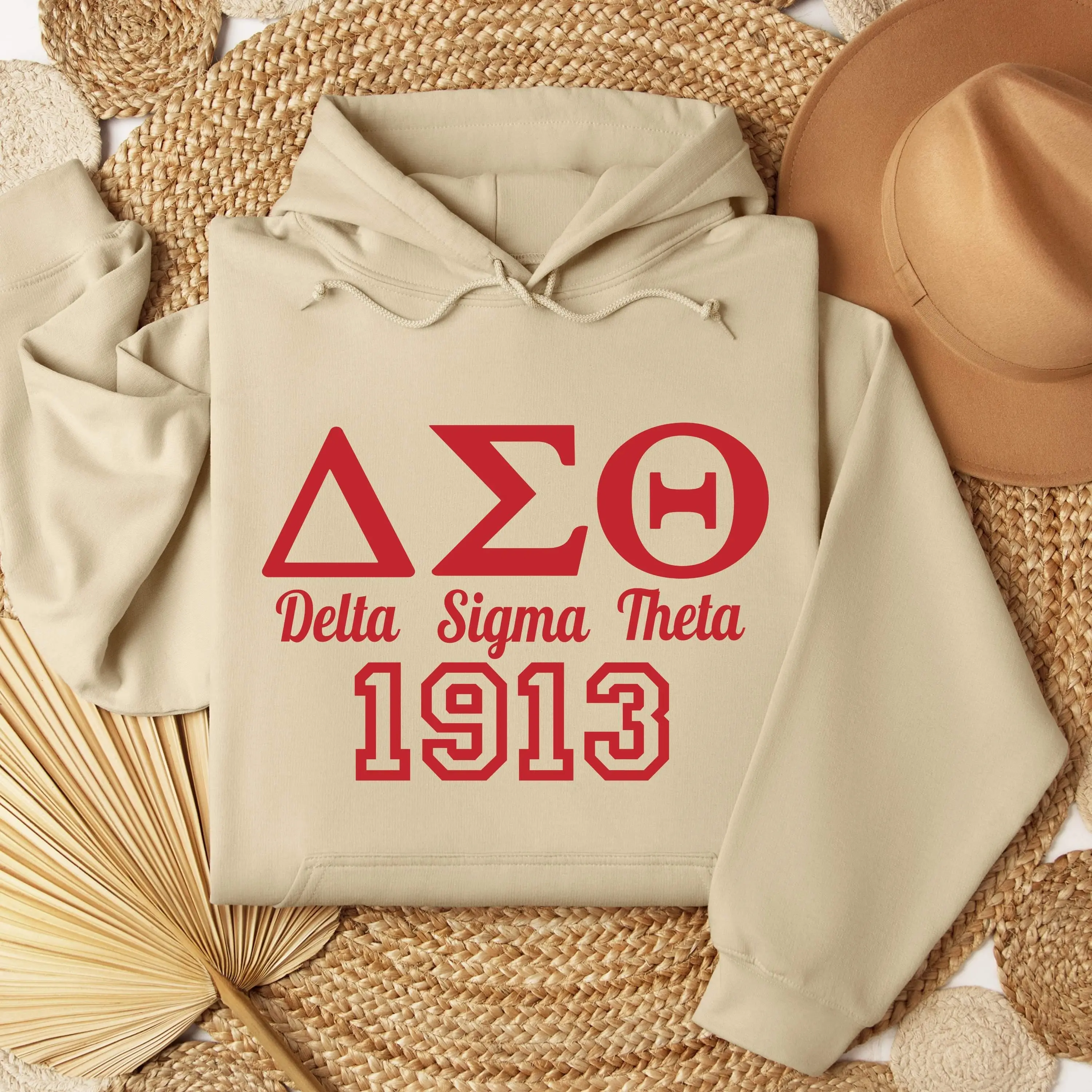 Delta Sigma Theta 1913 Hoodie, DST Sorority Graphic Sweatshirt, Greek Life Apparel