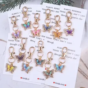 12pcs HUG & LOVE Pocket Hug Token Set, Butterfly Keychain with Encouraging Phrases, Pastel Colors, Inspirational, Meaningful Gifts for Women, Men, Birthday, Christmas, Motivational Keepsakes for Emotional Support & Positive Affirmation