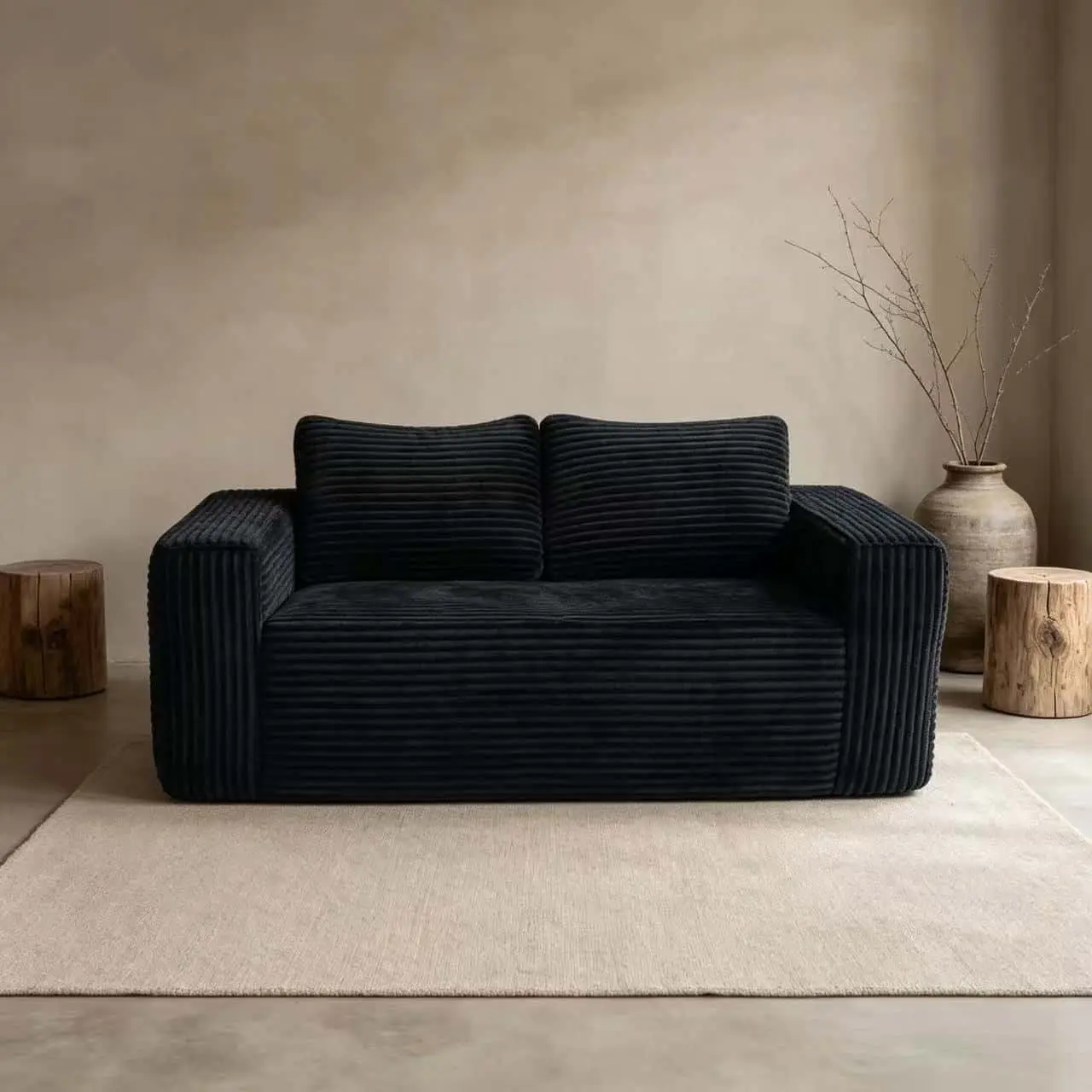 63-in Boneless Frameless Compression Couch - High-Density Foam Cushion, Premium Corduroy Sofa for Bedrooms, Small Spaces, Boneless Couches