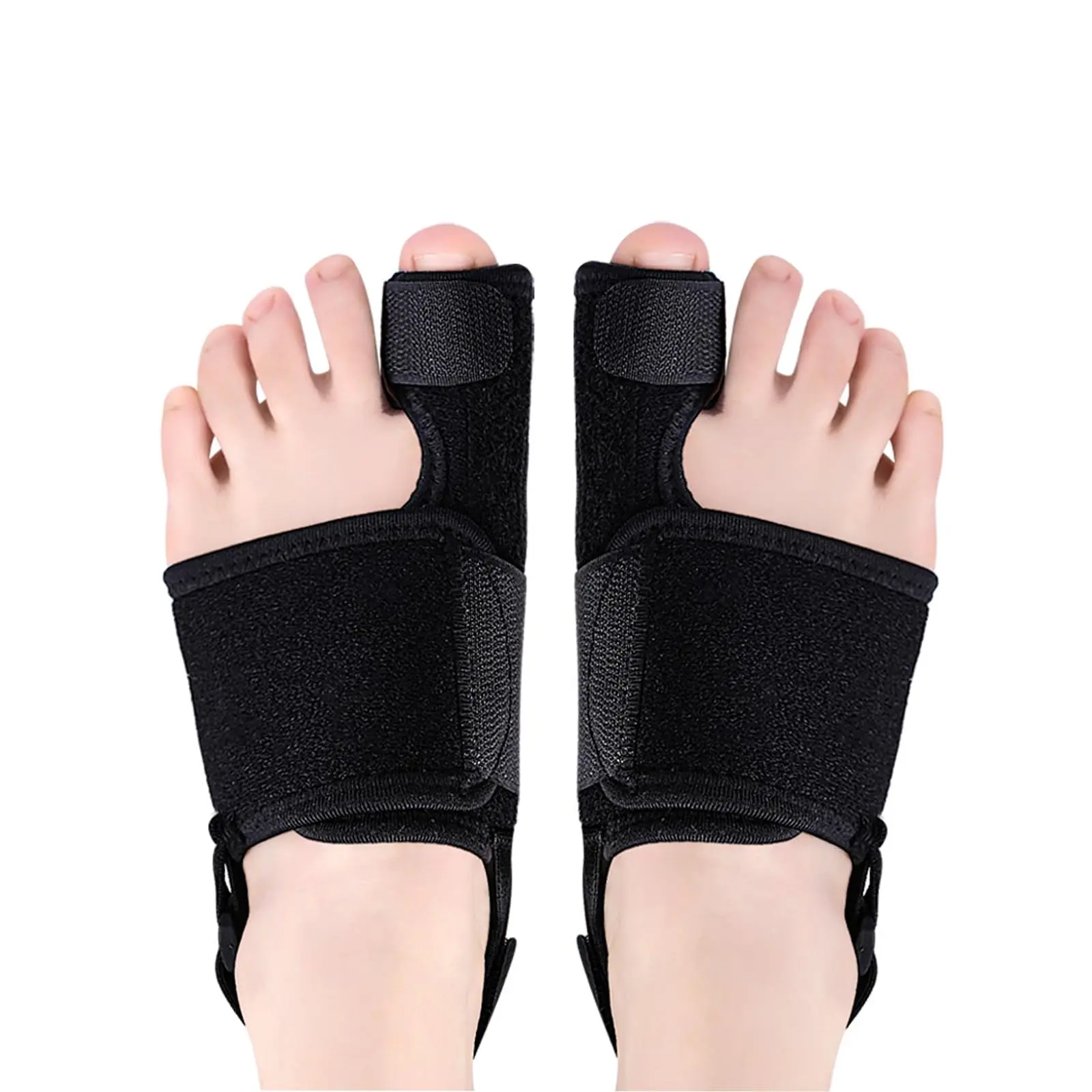 2pc Bunion Corrector for Women Men Thumb Corrector Big Toe Pain Relief Adjustable Bunion Splint Toe Separator Brace Day Night Support Bunions Correction Kit Hallux Valgus Treatment Orthopedic Toe Straightener black