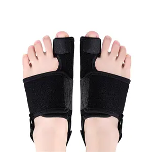 2pc Bunion Corrector for Women Men Thumb Corrector Big Toe Pain Relief Adjustable Bunion Splint Toe Separator Brace Day Night Support Bunions Correction Kit Hallux Valgus Treatment Orthopedic Toe Straightener black