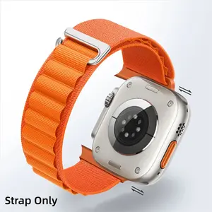 Alpine Loop Compatible with Apple Watch Ultra 2/Ultra Band 49mm 46mm 45mm 44mm 42mm 41mm 40mm 38mm Adjustable Bracelet for Men Women, S1-S11 Premium Nylon Sport Loop Replacement Strap with C-Hook Closure for iWatch Ultra SE Series 1-11