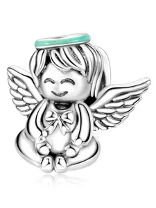 Copper Plated Silver Angel Charm Bead, Cute Guardian Design, All-Over Print, Perfect Gift for Friends, Suitable for All Seasons