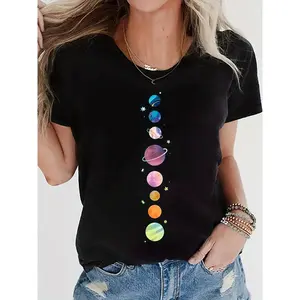 Black Casual Short-Sleeve T-Shirt