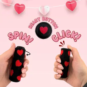 Little Ouchies Spikie Spin Clicks - Love Bug Collection - Keychain- Firm Plastic Spikes for Anxiety & Stress Relief Portable Fidget Tool for On-the-Go Comfort and Impulse Management