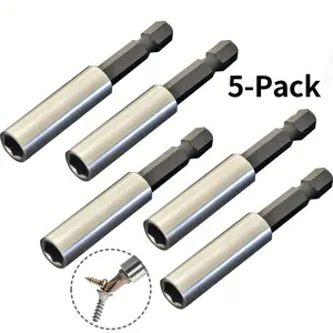 2/5-piece set, 1/4-inch magnetic extended screwdriver bit holder set, hexagonal handle adapter, suitable for electric drill and screwdriver bits