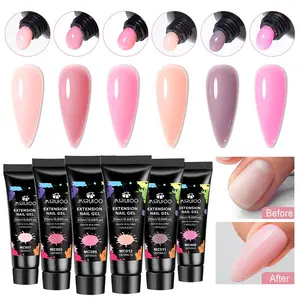 6 Colors Poly Extension Gel Nail Set, Soak-off UV Builder Nail Gel for Natural Nail Extension 3D Hard Gel Nail Art Manicure Kits Nail Art DIY Home Salon Gifts For Women Nail Care