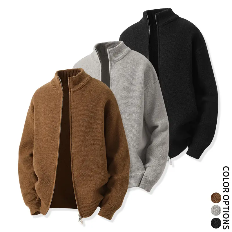 Men’s Earth-Tone Zip Knit Sweater Bundle for casual-smart adult gentlemen & versatile outfit builders—ideal for commuting, dating, and everyday wear cozy men pullover soft thick comfort warm