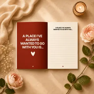 Fill-In Love Book for Couples, Romantic Anniversary Journal Gift for Him/Her, Valentine’s Day/Birthday Sweet Keepsake (Home Decor Keepsake Book)