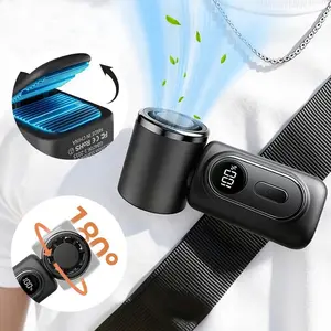 Mini Portable Handheld Clip Fan, Multifunctional Fan, Cordless Handheld Fan, 3-In-1 Rechargeable 3000mah Battery, 5 Speeds, 180° Adjustable Airflow, USB Charging Cooling, Ideal for Travel & Office