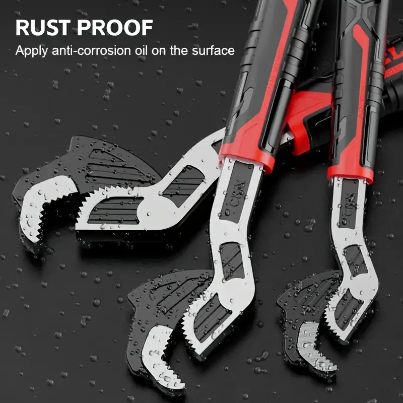 4pcs Multifunctional Self-Locking Wrench Set, Adjustable Pipe Wrench Tool Kit, 6, 8, 10, 12-Inch Self-Locking Adjustable Wrenches with Non-Slip Handle, Chrome Vanadium Alloy Steel