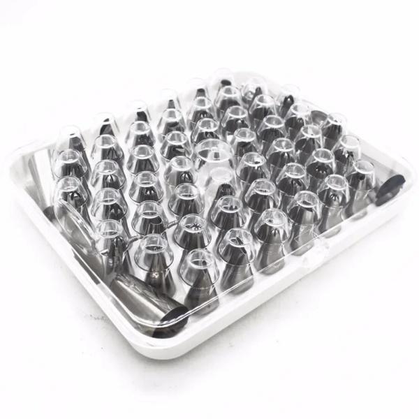 52 Pcs Stainless Steel Piping Tips Set with Storage Case, 2 Cake Nails & Coupler - Icing Tips Kit for Cake Decorating, Cupcakes, Cookies, Baking Tools for Beginners & Pros