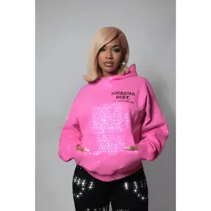 Dalasia Pink Rhinestone Hoodie