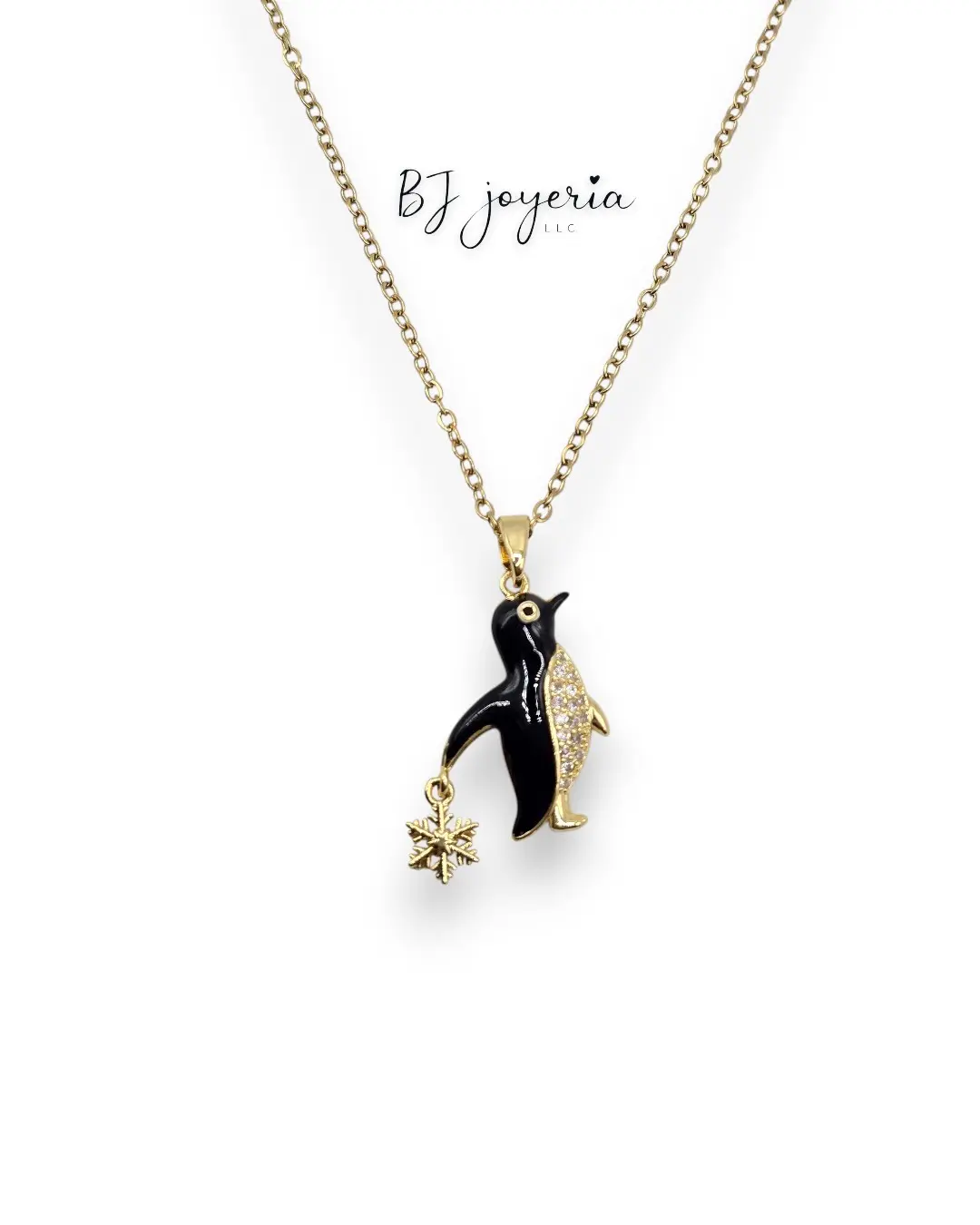 COPPER PENGUIN PENDANT AND CHAIN (C011)