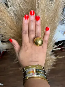 Luxe Adjustable Statement Ball Ring