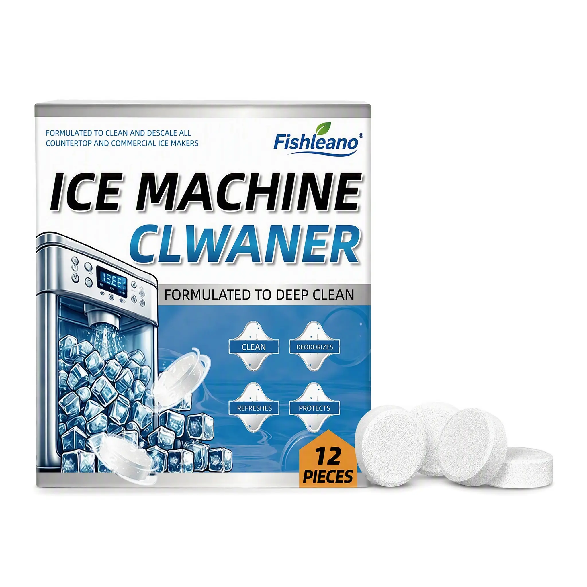 Effervescent Appliance Cleaning Tablets, Odor & Mold Remover, Deep Descaler for Limescale Mineral Build-Up Elimination, Safe Multi-Use Cleaner for Ice Makers, Dishwashers, Household Maintenance Supplies