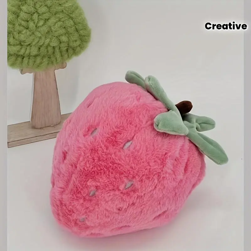 Creative Strawberry-Shaped Stuffed Toy - Unisex Fruit-Themed Decor for Beds, Tables, Ideal Gift