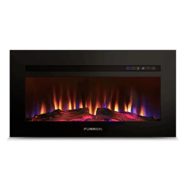 2022302071 31 in. Greystone Glass Face Crystal Log Set Fireplace with 4 Color, Black