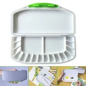 Artist's Palette Box for Watercolor Paint, Handle & Lid, Portable Travel-Friendly, Ideal for Oil Paint Storage, Perfect for Artists, Artist Supplies