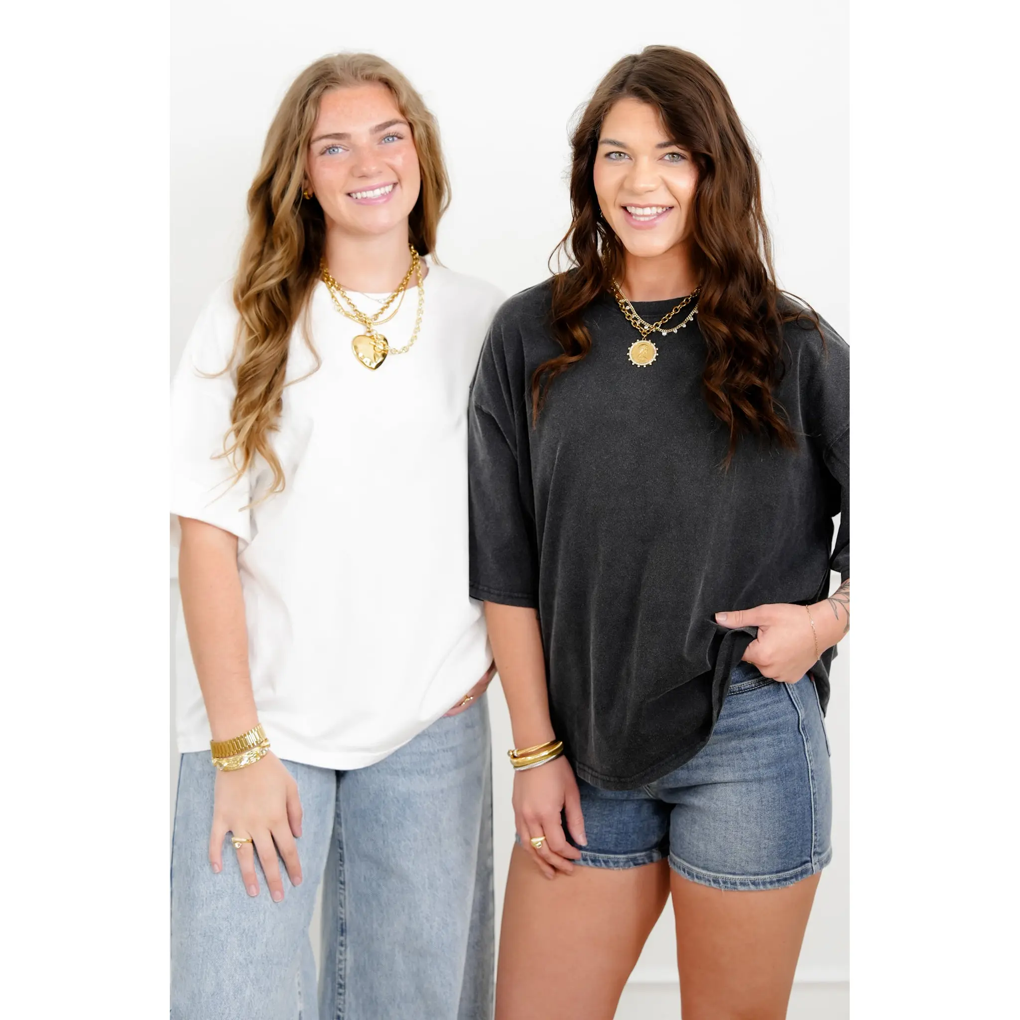 Solid Color Short Sleeve Crew Neck Top