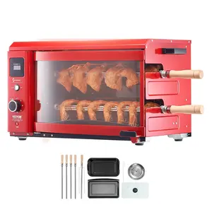 Summervibes VEVOR Shawarma Grill Machine, 2 Strings of Barbecue Capacity, Chicken Shawarma Cooker Machine, Electric Broiler Gyro Rotisserie Oven Doner Kebab Machine, for Home Restaurant Kitchen Parties