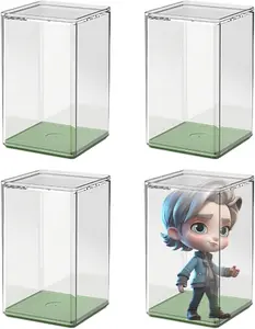 Acrylic Display Case 4PCS Set Upgraded Large 125mm Clear Blind Box Display Case - Dustproof Acrylic Organizer