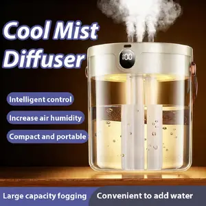 67.63 Oz Large Capacity Atomizing Humidifier, Delicate Cold Mist, USB Power Supply, With Night Light, No Need To Open The Lid To Add Water, Suitable For Rooms, Bedrooms, Offices, Humid Air, Silent Operation, Easy To Carry