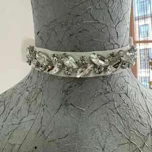 Crystal & Silk Choker - Bridal Limited