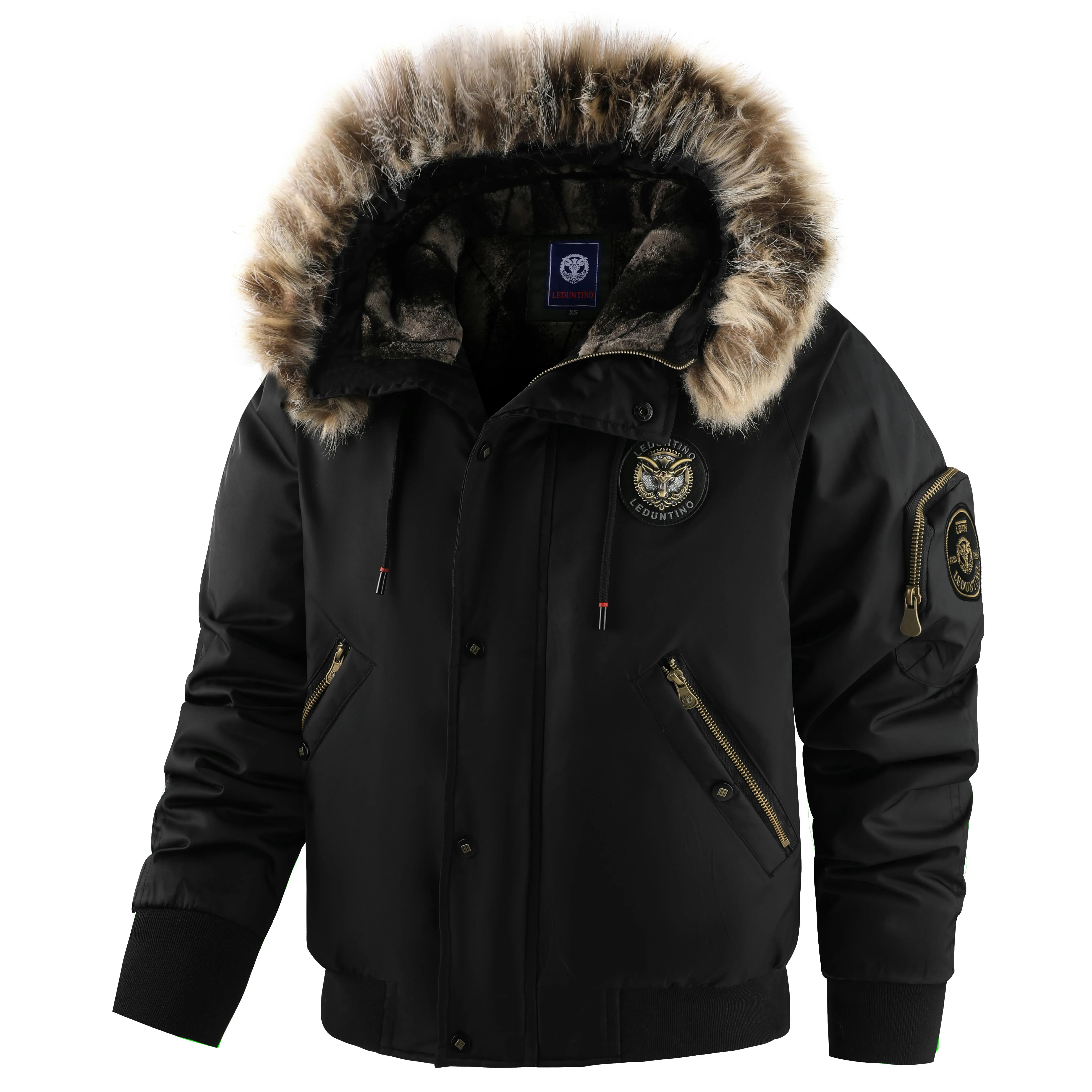 Men's Autumn Winter Hooded Work Jacket Cotton-Padded Fleece Lining Oversized Fit Plus Size Warm Stylish Coat for Everyday Wear & Outdoor Travel  heated jacket 2000s outf winter outfits Windproof Outerwear Black western outfits quilted jacket heated jacket