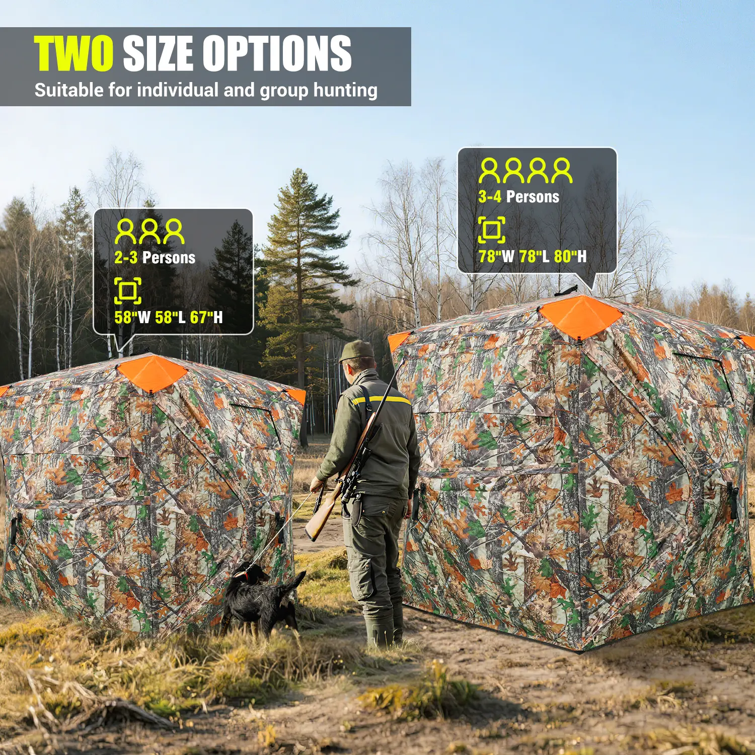 270°  3-4persons‎  (‎70"L X 70"W X 80"H)