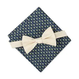 Tommy Hilfiger Mens Stripe Bow Tie Martini Yellow ONE SIZE