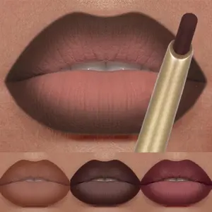 1PC Long-lasting Lip Liner and Lipstick Pencil - Moisturizing Semi-matte Formula, for Creating 3D Lip Contour and Lip Color Filling, Slanted Mouth Design, Waterproof Non-stick Cup, Easy To Apply, Suitable for Daily and Party, Lipliner