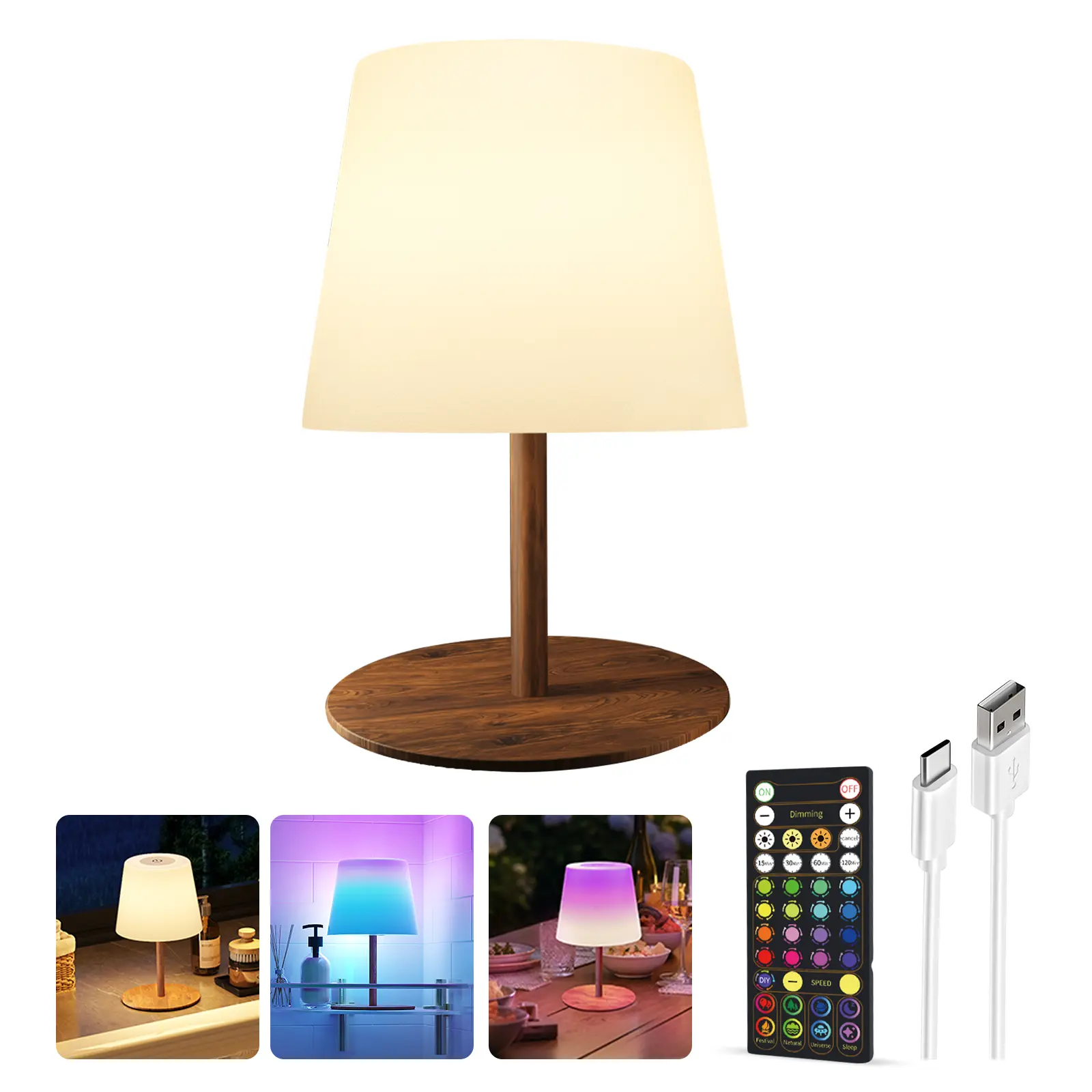 Waterproof Shower Lamp with Remote, Color Changing Cordless Table Lamp, Rechargeable 4500 mAh Touch Lights for Bathroom, Shower, Bathtub, Bedroom, Patio, Camping, Home Decor, Relaxing Cozy Experience
