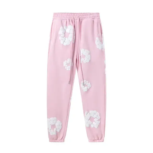 Pink sweatpants (white floral wreath)