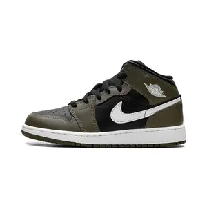 Jordan 1 Mid GS "Black White Olive" DQ8423 092