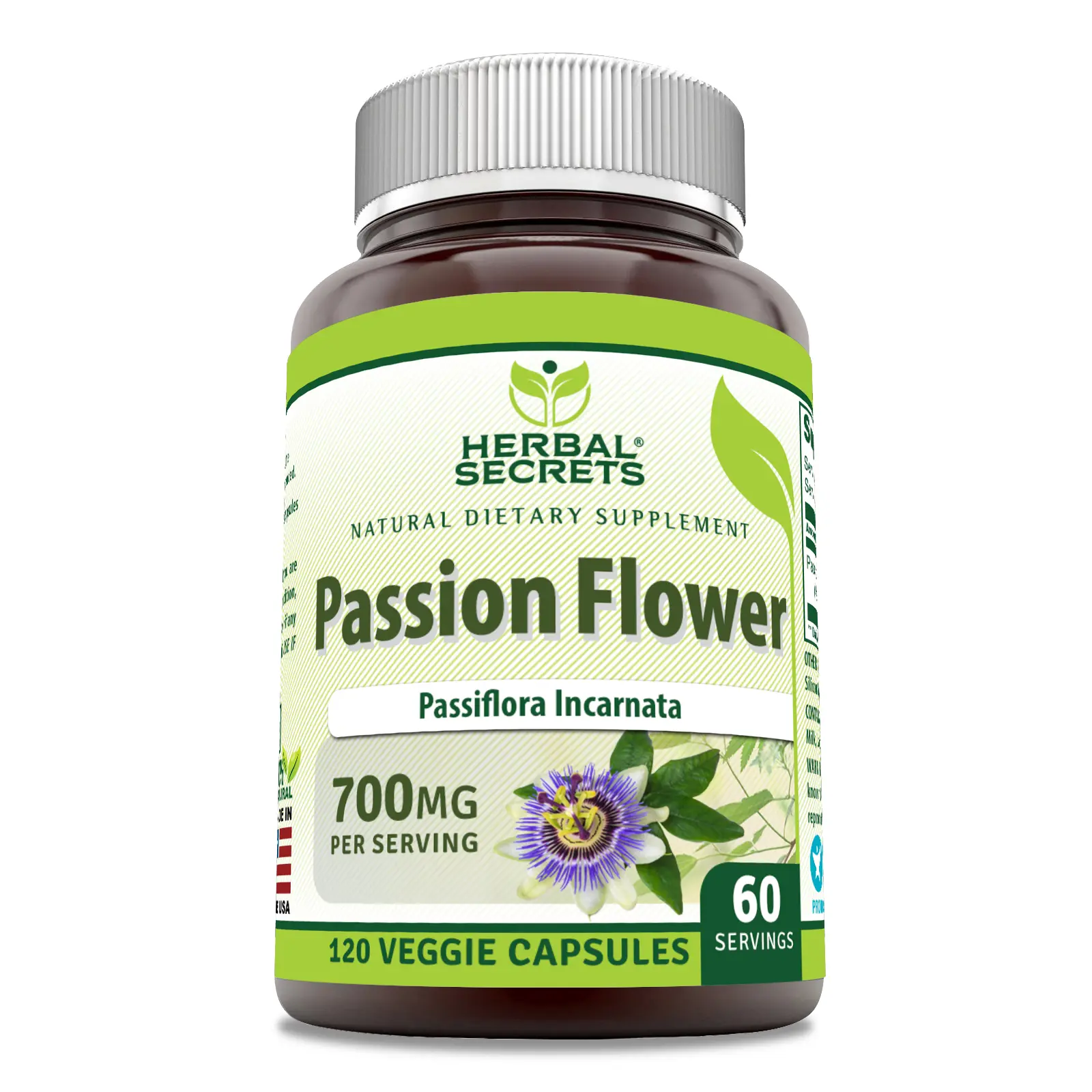 Herbal Secrets Passion Flower Supplement | 700 Mg per Serving | 120 ...