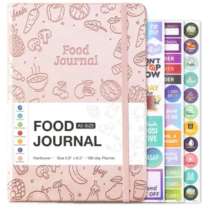Food Journal - Journal for Women Weight Loss, 5.8" x 8.3", 6 Months Meal Planner to Count Calories Health Journals for Women/Men, Keep Healthy Diet & Achieve Fitness Goals