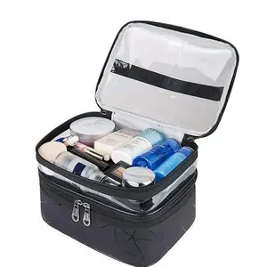 Professional Large Cosmetic Case Makeup Bag with Handle Organizer Travel Kit for Makeup and Cosmetics Large Capacity & Convenient Handle Ideal for Travel