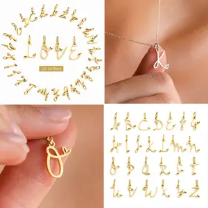 Titanium Steel Mirror Polished DIY 26 Letter Pendant Accessories Vacuum Plated Heart English Letters European and American Cross-Border Hot Item Valentine's Day Gift Birthday Gift Fashionable Personalized Accessories Gift for Girlfriend gift  mom