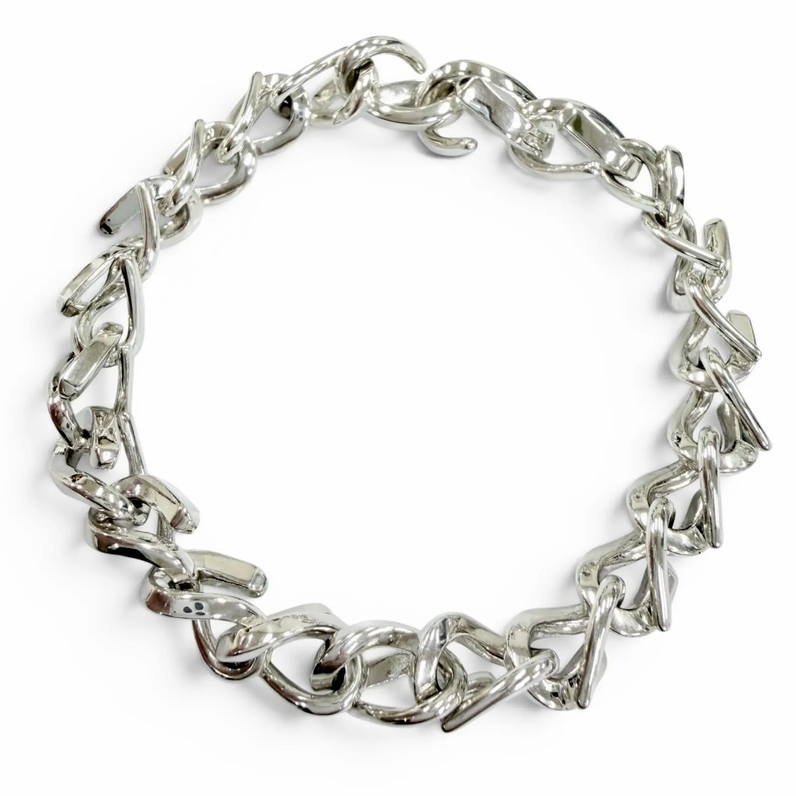 Pre-owned Tiffany & Co. Sterling Silver 925 (Ag925) Small Leather Goods AG925 Medium Link Bracelet