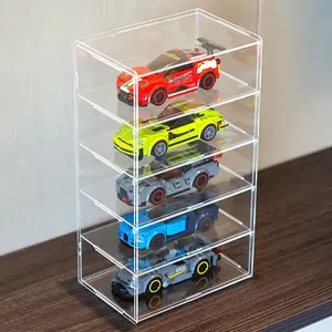 4-5 Layer Clear Acrylic Display Box for Race Cars, Dust-Proof Storage Case for Toy Models, Stylish Desktop Showcase, Display Riser