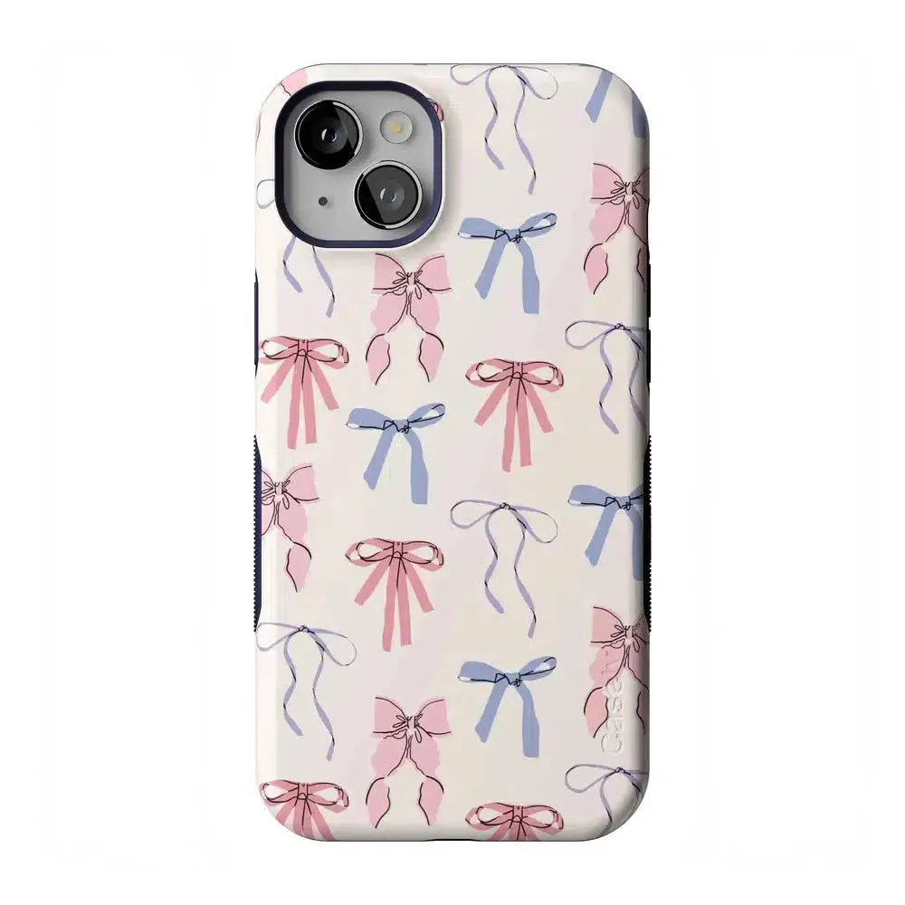 Casely iPhone 13 Case | Coquette Girlie | Pastel Bows | Bold Protective Design | Compatible with MagSafe