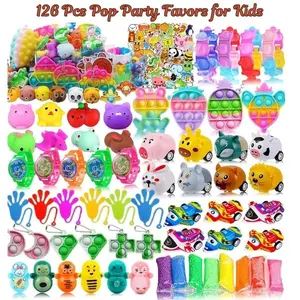 126 Pcs Pop Party Favors for Kids - Classroom Prize Box Toys, Pinata Stuffers, Goodie Bag Fillers, Gifts for Carnival, Easter Basket & Egg Fillers