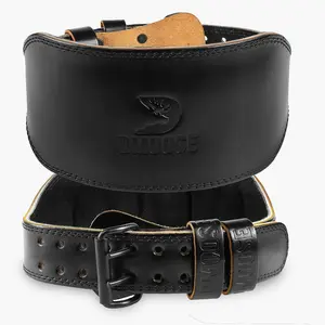 DMoose 6" Leather Weightlifting Belt with Durable Buckle - Multiple Colors