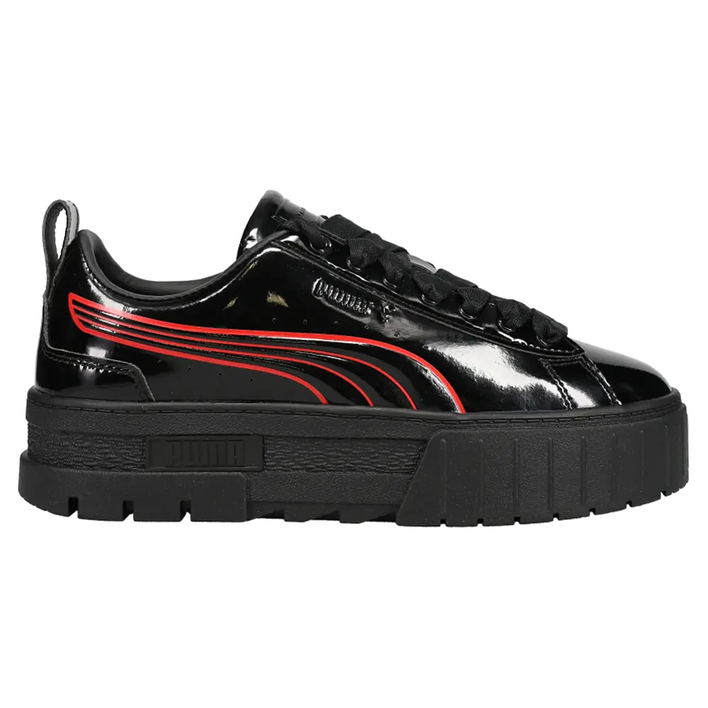 PUMA Womens Mayze Catwoman Logo Platform Sneakers Shoes Casual - Black