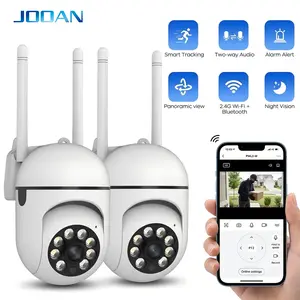 JOOAN Smart Home Security Camera, 1080P+ Near 2K, Pan Tilt Panoramic Camera, 2.4GHz WiFi & Bluetooth, Smart Tracking, Alarm Alert, Two-Way Audio & Night Vision. Ideal for home, baby and pet monitoring, easy to install, sturdy and durable.