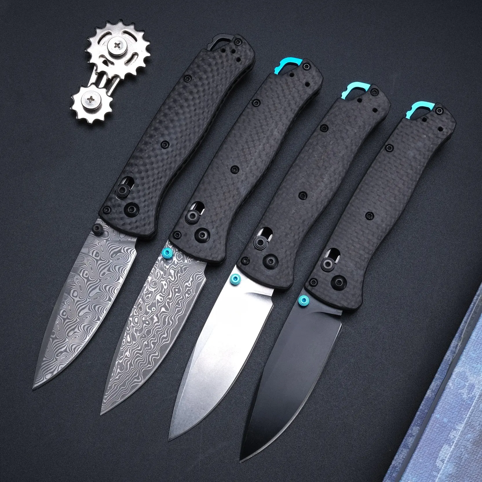 535 Outdoor Folding Knife, Carbon Fiber Handle, Damascus Steel High Hardness Corrosion Resistant Steel, Outdoor Fishing and Camping EDC Tool, Portable Tool, Best Gift.