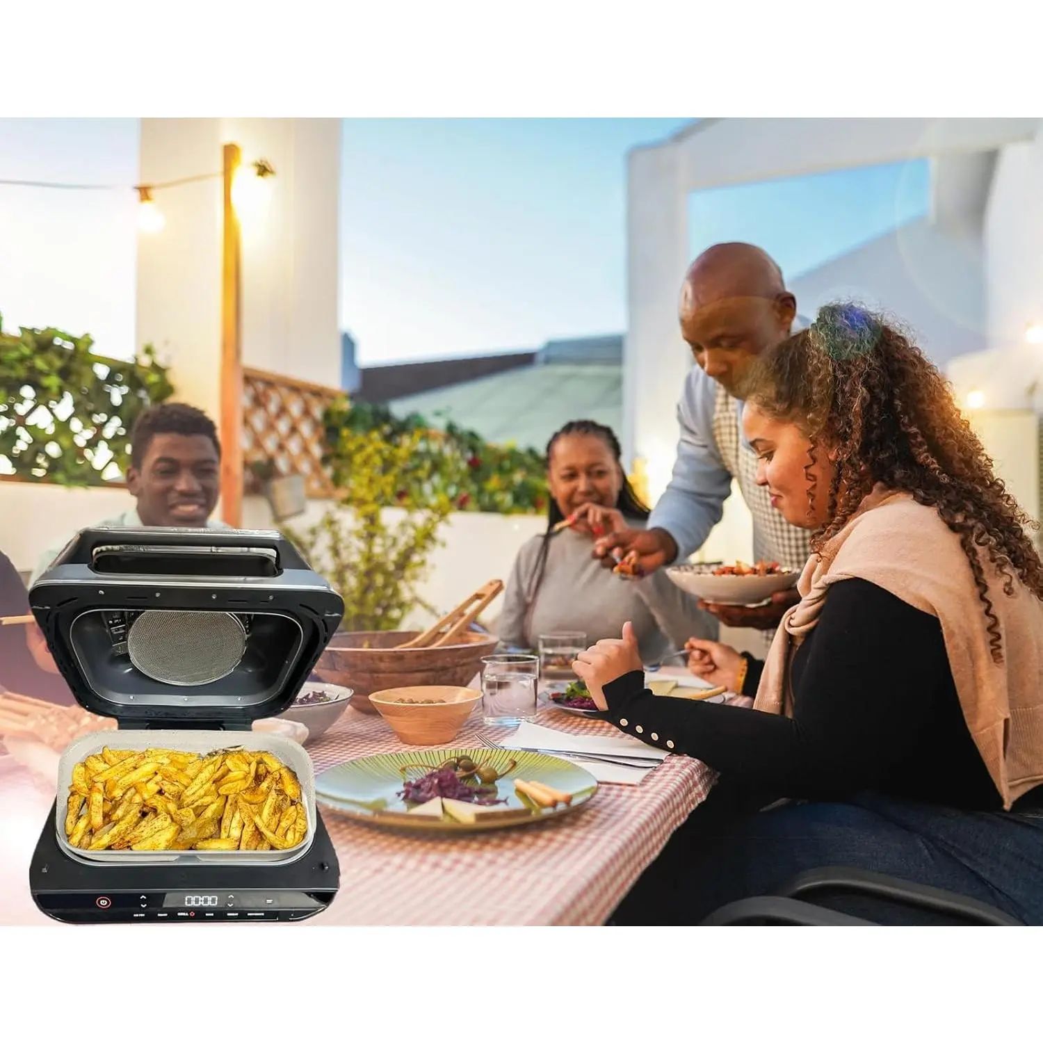 White Ceramic Non-Stick Griddle Pan & Stainless Steel Grill Rack for  Foodi FG551/DG551  XL 6-in-1 Indoor Grill, Compatible with   Fryer Accessories